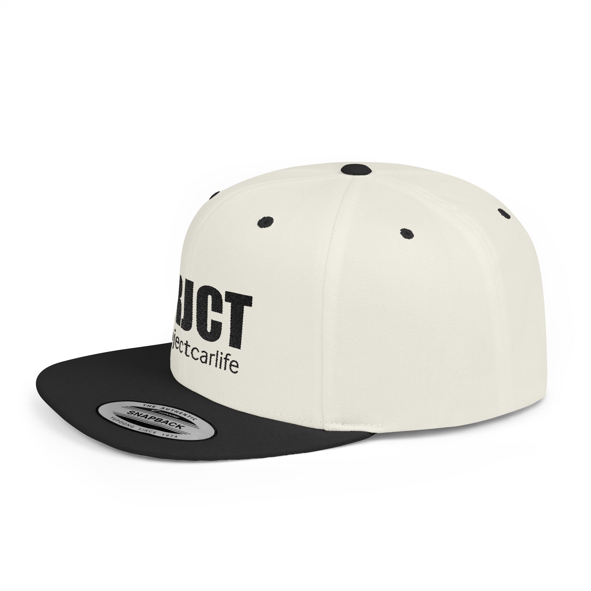 Snapback Hat — PRJCT #projectcarlife Embroidered Flat Bill Cap