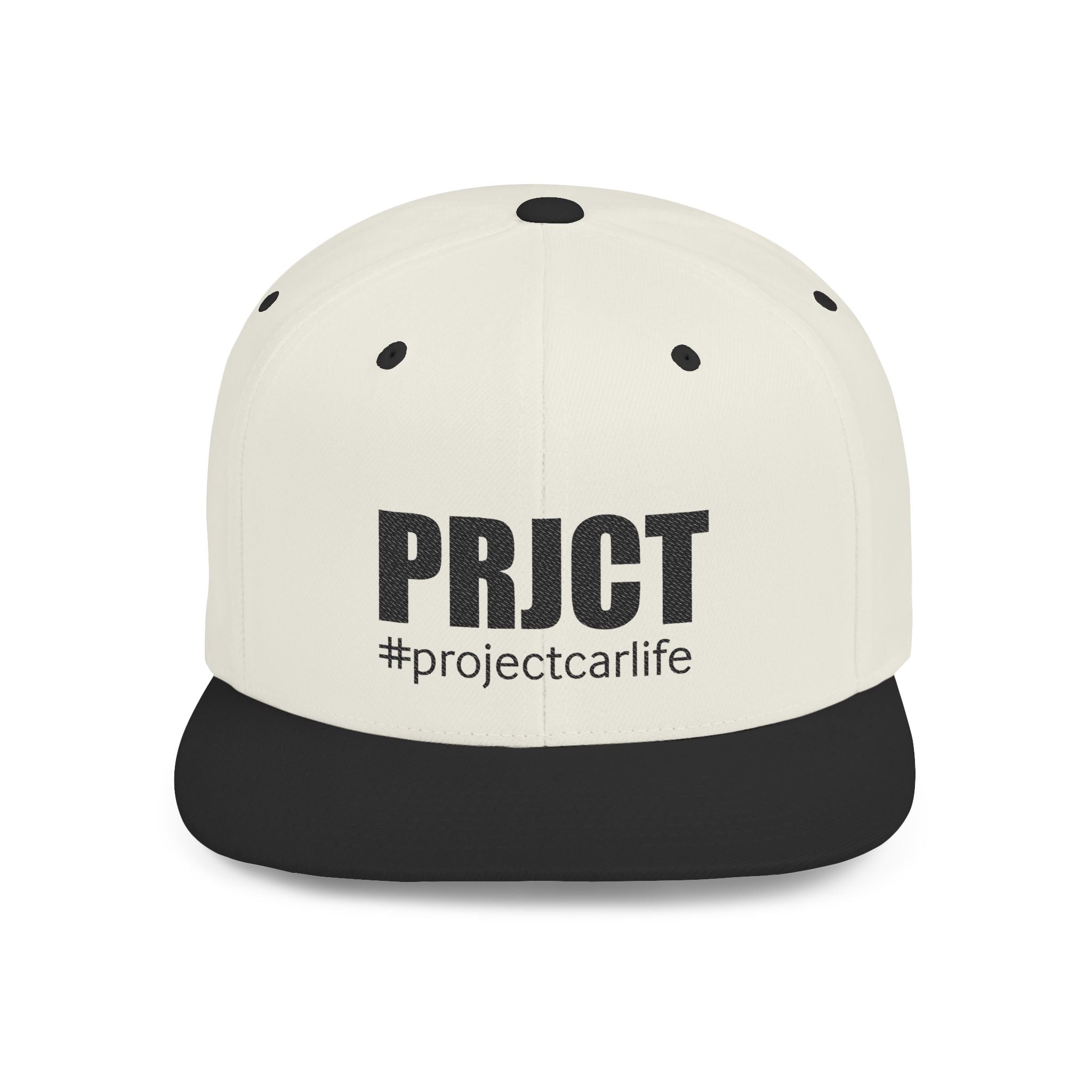 Snapback Hat — PRJCT #projectcarlife Embroidered Flat Bill Cap