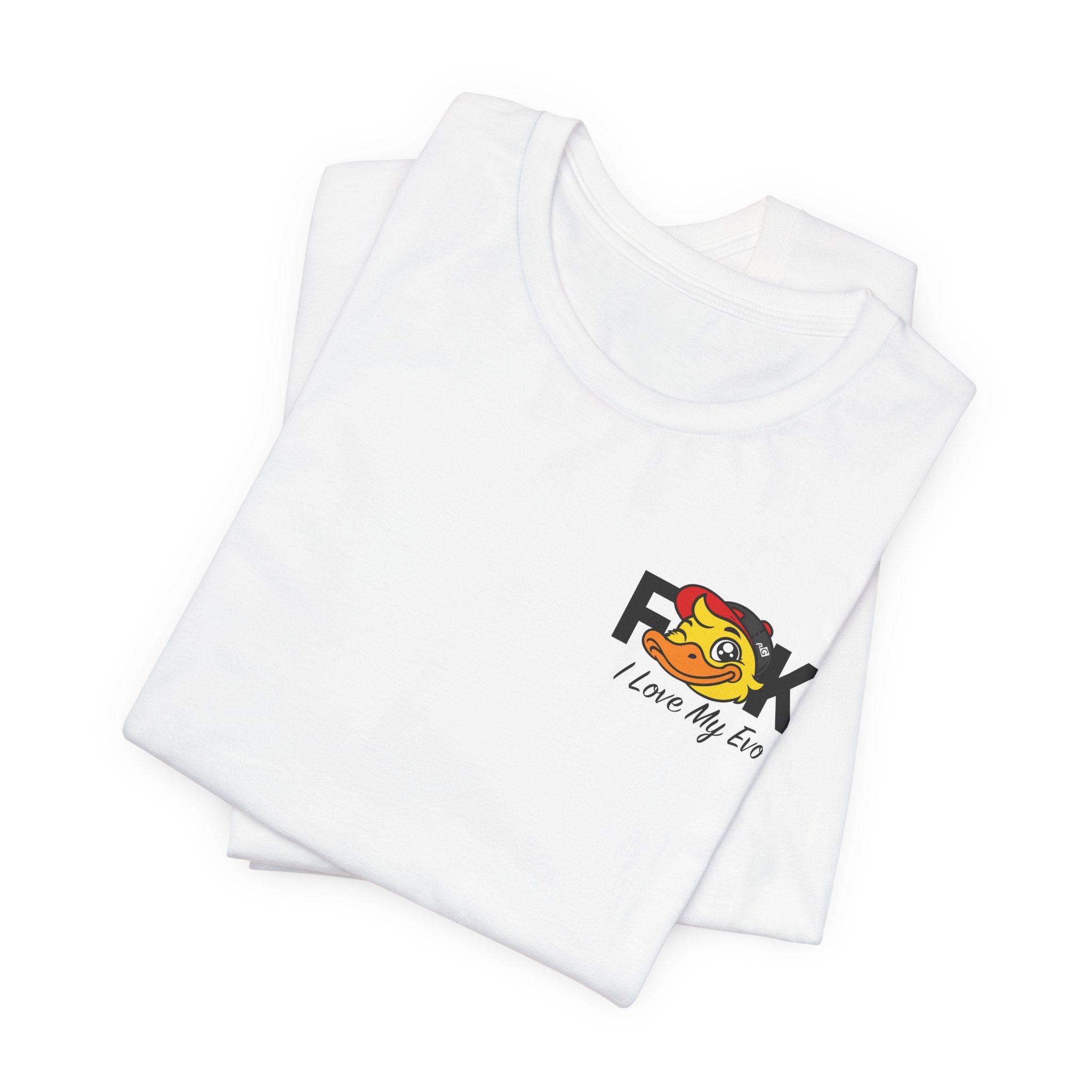 "F**K I Love My EVO" - Mitsubishi Lancer Evo Fan T-Shirt - "Not a Cult... We Just Love Being Awesome" rear graphic