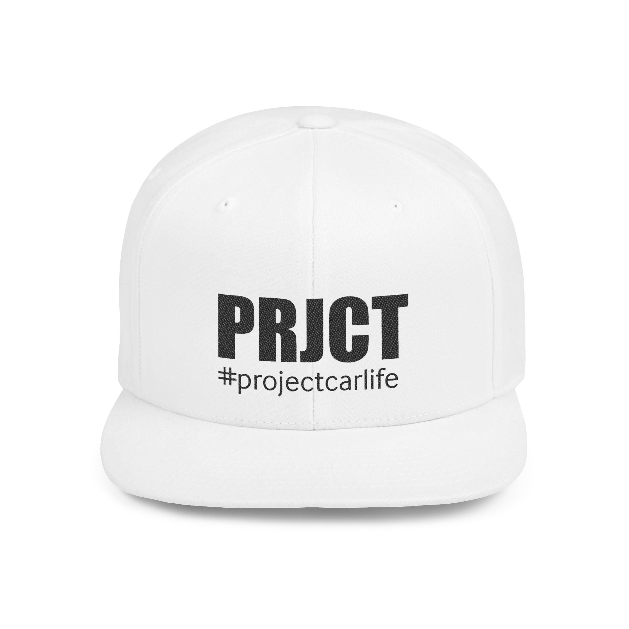 Snapback Hat — PRJCT #projectcarlife Embroidered Flat Bill Cap