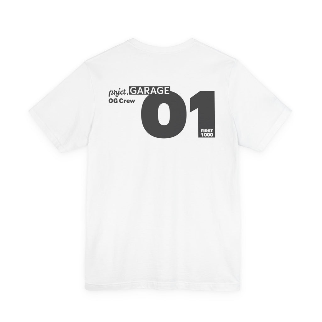 First 1000 OG Crew prjct.GARAGE Tee - Limited Run - Minimal Streetwear Graphic T‑Shirt